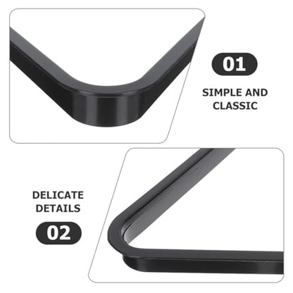 BESTonZON Mini Triangle Pool Rack, Pool Table Accessories, Black Plastic, 5.1 inches, for Kids and Families