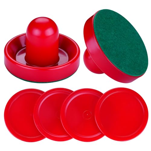 Air Hockey Pucks and Paddles,Air Hockey Strikers Pushers Air Hockey Table Replacement Accessories - color: Red