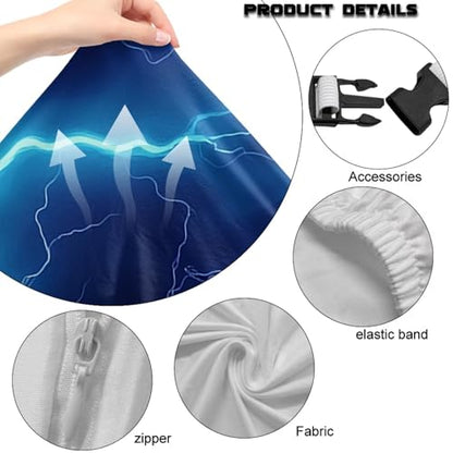 Blue Lightning Print Set of 4 Gaming Chair Covers Slipcovers Stretch Gaming Chair Cover Set Universal Computer Chairs Seat Slipcovers with Armrest Covers - color: Blue Lightning