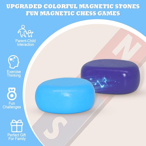 SZC&MFZ Magnetic Chess Game with 40 Pcs Stones, 2-in-1 Game Mat & Portable Storage Bag, Strategy Board Game for Family, Travel & Birthday Gifts for Kids & Adults