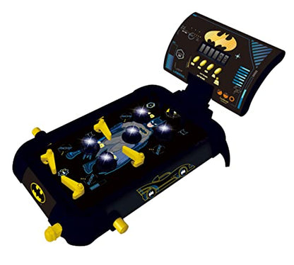 LEXiBOOK Batman Electronic Pinball Machine, Fun Sounds and Light Effects, 5 Obstacles, Works with 3 LR14 Batteries, Black/Yellow, JG610BAT - style: Batman