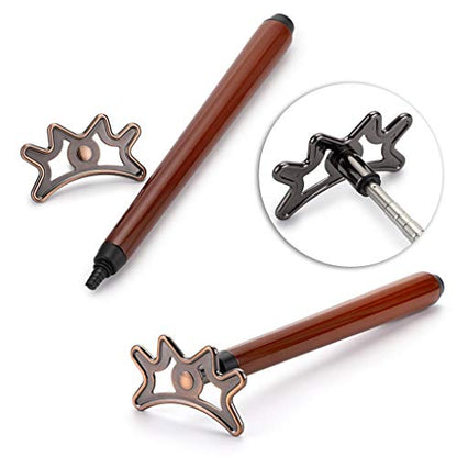 OwnMy Retractable Billiards Bridge Stick with Removable Bridge Head and Wood Handle, Pool Stick Length extends up to 35CM - 140CM, Billiards Pool Cue Accessory