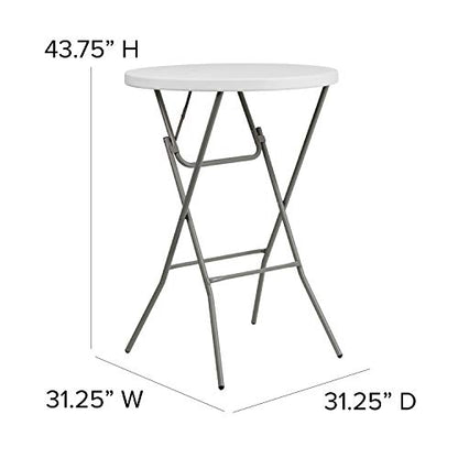 Flash Furniture Elon 2.6-Foot Round Granite White Plastic Bar Height Folding Tables, Set of 8 - color: White, size: 32" Round - Set of 8