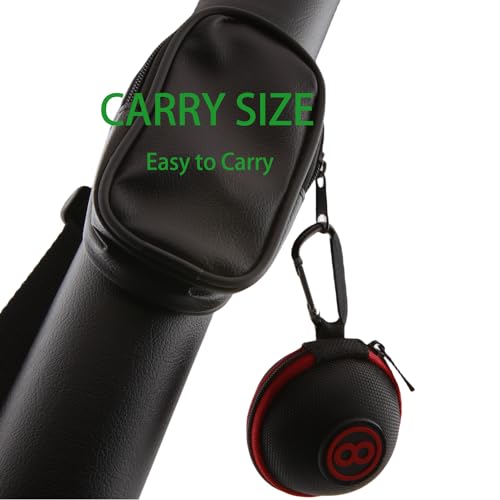 Clip-on Billiard Cue Ball Case.Cue Ball Bag for Billiard Balls, Training Balls and Pool Balls.2.24in Billiard Ball Carrying Case (Red) - color: Red