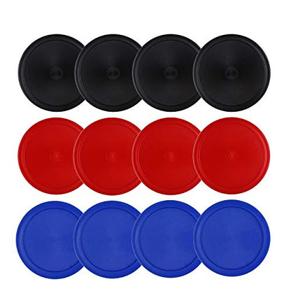 12 Pack 2.5 Inch Air Hockey Pucks for Small Size Table - color: Red Blue Black