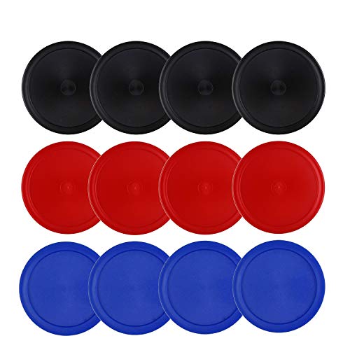 12 Pack 2.5 Inch Air Hockey Pucks for Small Size Table - color: Red Blue Black