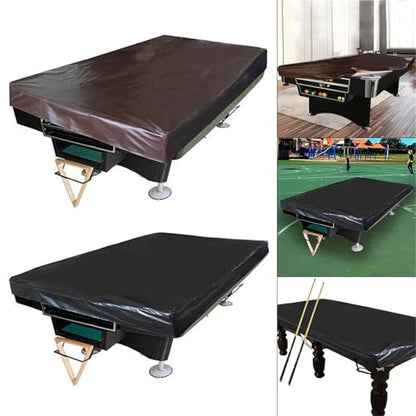 1pc Billiard Pool Table Cover 8ft Leather Heavy Duty Waterproof Protective Dust Snooker Replace Accessories(Brown) - color: Brown