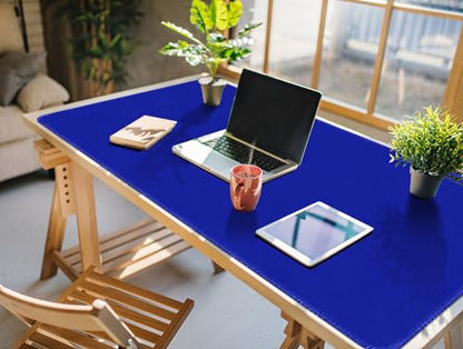 Large Tabletop Game Playmat - Water & Stain Resistant Non-Slip Desk Mat for Poker, Mahjong, Card & Roleplaying Games - Thick Stitched Edge Cushioned Rubber Mat (240 * 120cm*2mm) Blue - color: Blue, size: 47.2" x 94.5"