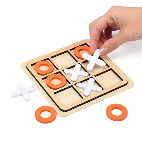 Wooden Board Tic Tac Toe Game XO Table Toy Classical Family Children Puzzle Game Educational Toys, Random Color - style: 1 Pcs
