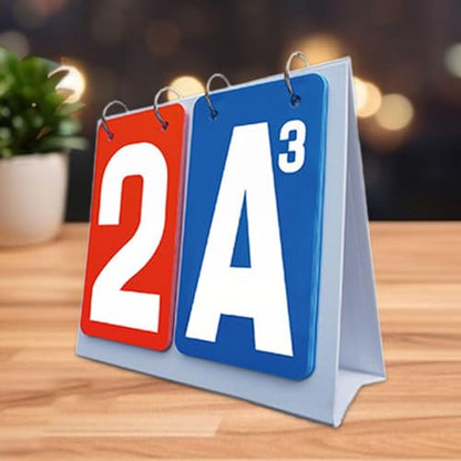 Flip Scoreboard Card Game Scoring Cards Score Keeper Score Flipper Portable Tabletop Thickened Matte PP Waterproof Manual Suitable for Family Game Nig, Red Blue