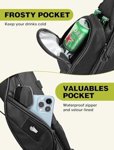 Small Golf Bag, 3 Divider Fit Up to 8 Clubs, Golf Stand Bag with Rain Cover, Durable Pitch n Putt, Lightweight Golf Club Carry Bag with Strap and Stand, Golf Bags for Men & Women - color: Matte Black
