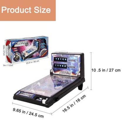 Desktop Electronic Pinball Machine, Home Retro Arcade Ball Shooting Toy, Tabletop Pinball Favor for Kids Birthdays, Action and Reflex Pinball Game with Scoreboard