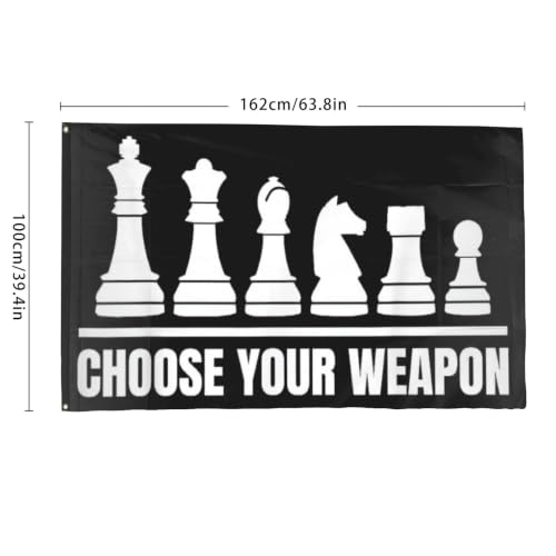 Choose Your Weapon Retros Chess Master Pieces Game Club Humor Flag For Room - color: white2