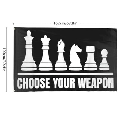 Choose Your Weapon Retros Chess Master Pieces Game Club Humor Flag For Room - color: white2