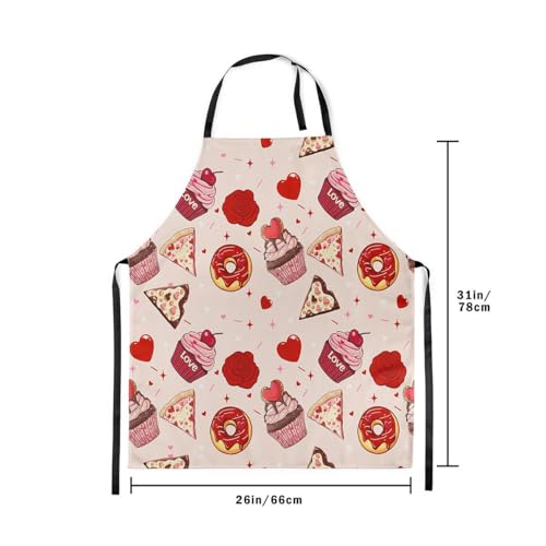 Castle Fairy Cute Rabbit Deer Kitchen Apron - color: Love Cake Red