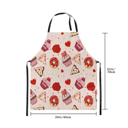 Castle Fairy Cute Rabbit Deer Kitchen Apron - color: Love Cake Red