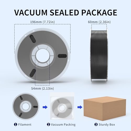 RAMBERY 4KG PLA+ 3D Printer Filament 1.75mm, Toughness Upgraded, 3D Printing Filament Fit Most FDM Printers, PLA Plus Black X 4 Spools - color: Pla+ Black, size: 4kg