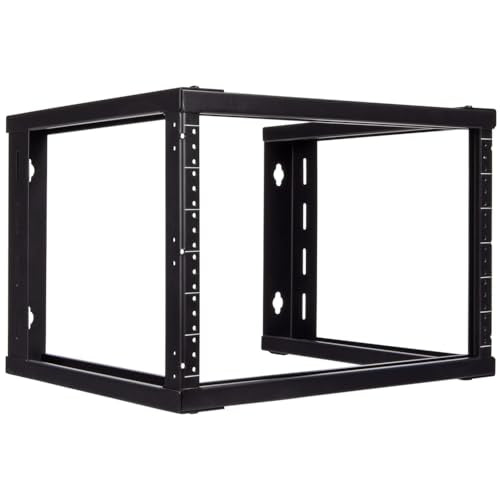 NavePoint 6U Wall Mount Rack - Server Rack for 19 Inch IT Equipment Open Frame Rack – Network Rack for AV & Server Equipment 16” Deep Rack, Black - size: 6U