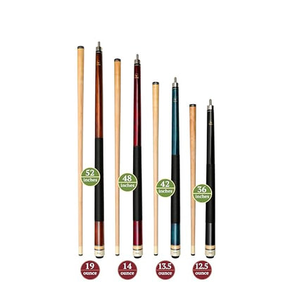 ASKA Short Pool Cue Sets, Canadian Maple Billiard Cue Sticks, 13mm Tip, 5/16x18 Joint, Multi-Set Options for Home & Game Rooms - style: Set of 4 Cue, LCS4
