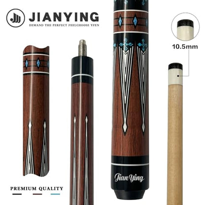 Professional Pool Cue 58" 10.5/12.5mm Tip Maple Shaft 1/2 Joint Ergonomic Grip Billiard Stick for Adults - color: PC28-10.5-SET