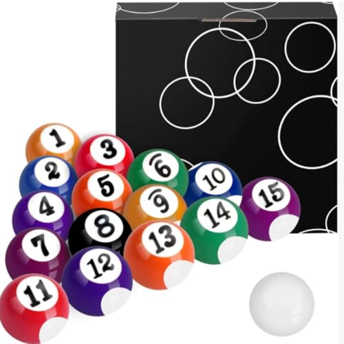 16PCS mini Billiard Balls Set, 25mm (0.98 inches), Suitable for mini Pool Tables, Suitable for Tabletop Gaming, Travel, and Home Entertainment - size: 0.98inch
