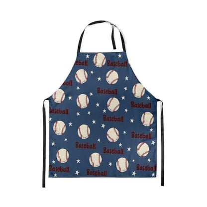 Manfei Ball Sports Kids Kitchen Apron - color: Dark Blue White