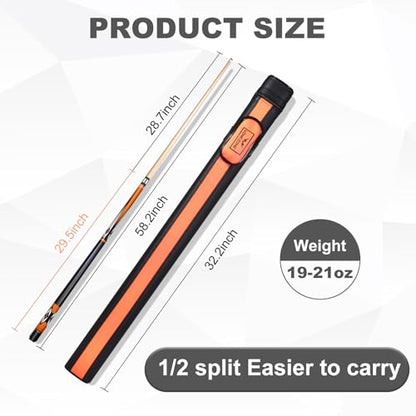 Pool Cue Stick,Pro Cue with Hard Case,Pool Sticks for Adults,Womens Pool Cue,Pool Cues for Men,58inch 19-21oz Billiard Stick Pool Cue Set,Pink/Orange/Green - color: Pink