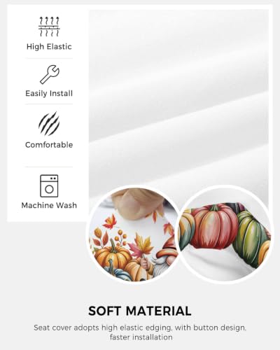 Savannan Office Chair Cover, Thanksgiving Pumpkin Gnome Protective Stretch Elastic Universal Cover for Desk Task Chair,Computer Rotating Chair 1 Pcs Fall Orange Maple Leaf Watercolor