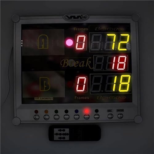 LED Digital Display Scoreboard, Wall-Mount Electronic Snooker & Billiard Pool Table Counting Scoreboard w/Remote Control, 0-199 Scores