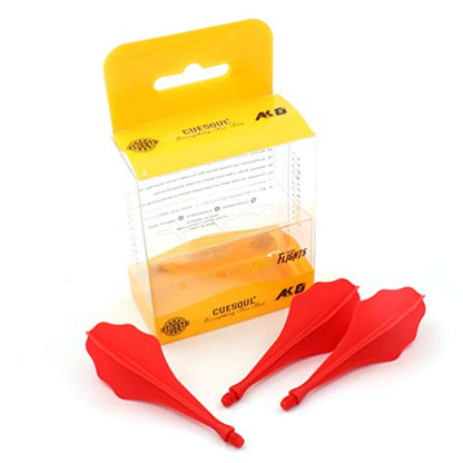 CUESOUL TRAJ AK8 New Integrated Dart Flights and Shafts Wave Shape,Very Slim Dart Flight 3 Sets - color: Wave Shape-Red