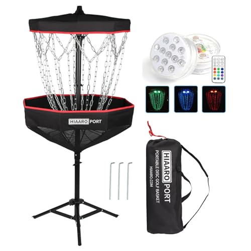 Port Disc Golf Basket and Disc Golf Basket Light Bundle Item