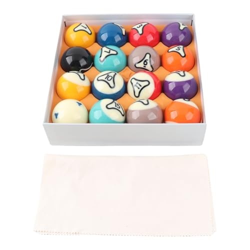 Pilipane Billiard Balls Set Professional Tournament Style Pool Balls for Billiards Games and Family Entertainment Resin Material 57.2mm Dia 16Pcs with Wiping Cloth