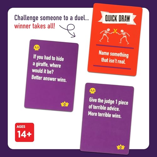 DSS Games I Challenge You to A Duel [Challenge Party Game for Teens & Adults | Funny Card Game for Family Game Night, Birthday Parties & Large Groups]