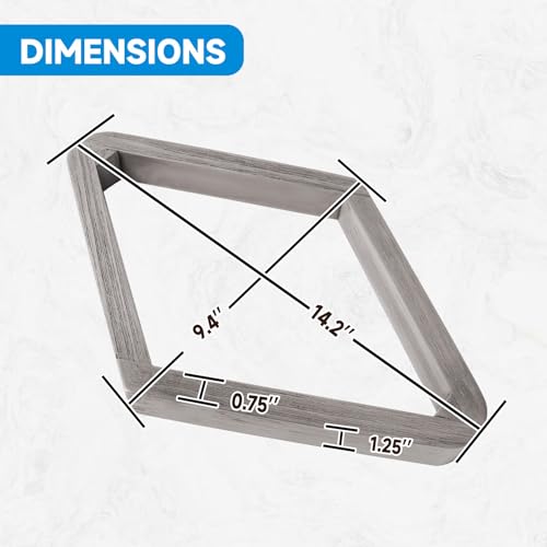 GSE Games & Sports Expert Deluxe Heavy Duty Solid Wood Billiard 8-Ball Triangle / 9-Ball Diamond Pool Ball Racks for 2-1/4" Pool Balls, Billiards Accessories - color: Brushed Grey, style: 9-Ball Diamond Rack