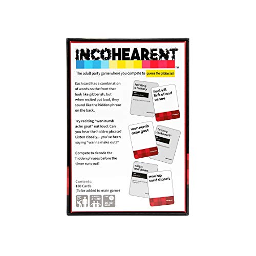 WHAT DO YOU MEME? Incohearent Expansion Pack NSFW Edition By Relatable, Designed to Add On to Incohearent Core Game, Funny Card Game for Adults, Good for Party Games, Includes 180 Cards - style: NSFW Expansion Pack