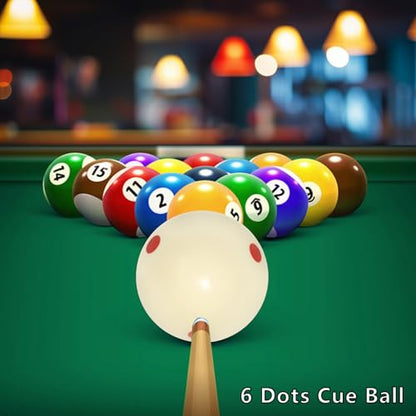 Billiard Training Cue Ball with Dots Practice Cue Ball, 2Pcs Standard Size 2-1/4" Pool Table Balls with Billiard Table Accessories for Beginner