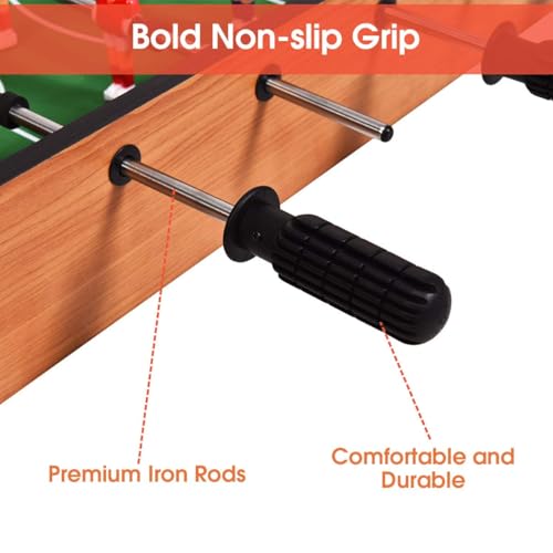 GLACER Multi Game Table, 2 in 1 Mini Foosball Table w/Manual Scoring Bar, Realistic Playing Field, Compact Air Hockey Table for Game Room, Home, Play Room, Bars, Parties