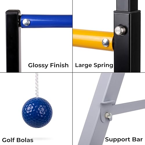 Ladder Toss Game Set - Heavy Duty Metal Foldable Ladder Ball with Scoreboard, All-in-One No Assembly Outdoor Yard Game for Tailgating, Backyard Parties - Carrying Case Included