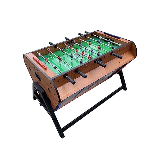 KICK Triplex 55″ Telescopic Rods 3-in-1 Swivel Multi Game Table – Foosball, Pool/Billiards & Air Hockey - color: Brown