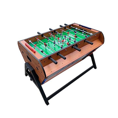 KICK Triplex 55″ Telescopic Rods 3-in-1 Swivel Multi Game Table – Foosball, Pool/Billiards & Air Hockey - color: Brown