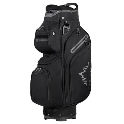 uniHimal Golf Cart Bag, 15 Way Organizer Divider Top with Handles and Rain Cover - color: Black
