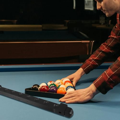 Cabilock Wood Billiard Cue Rack 8-hole Solid Wood Wall-mounted Pool Cue Holder with Bridge Stick Organizer for Home and Game Room