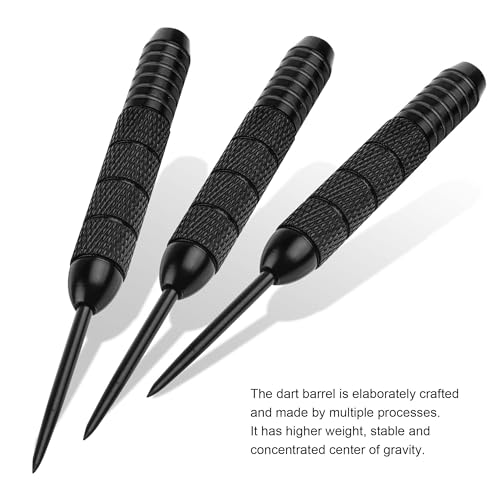 CyeeLife 12 Pack Steel Tip Darts, Professional Metal Dart Set with 12 Premium Aluminum Shafts and 4 Style PET Flights and Sharpener,22 Grams