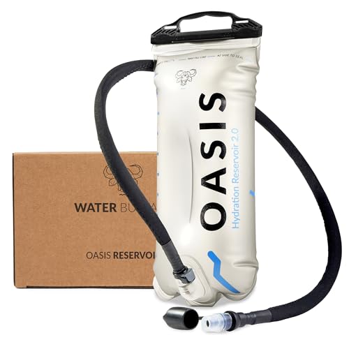 Water Buffalo Oasis Hydration Bladder – 2L and 3L Water Bladder for Hiking Backpack, Leakproof Design with Insulated Hose and High-Flow Bite Valve - size: 2 Liter