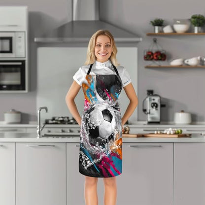 Castle Fairy Basketball Kitchen Apron - color: Graffiti Soccer