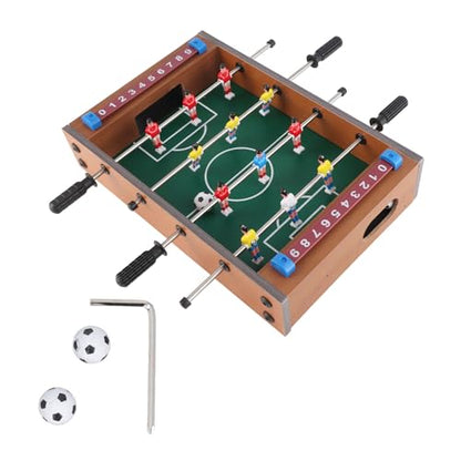 Foosball Table, 13.4 Inch Portable Interactive 4 Rows Table Soccer Game, Tabletop Soccer with 2 Balls and Player Cues for Family Game Rooms Adults Kids