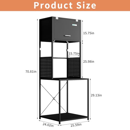 3D Printer Filament Storage Stand Rack with Dehumidifier| 3-Tier All-in-One Organizer with Tool Mounts, Dual Spool Holders | Compatible with Most 3D Printers (100LBlack) - color: 100lblack