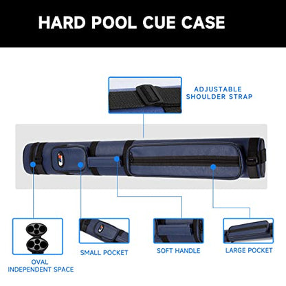 GSE Games & Sports Expert 2x2 Deluxe Hard Billiard Pool Cue Stick Carrying Case, Billiard Cue Case, Billiards Accessories (Several Colors Available) - color: Oval - Blue
