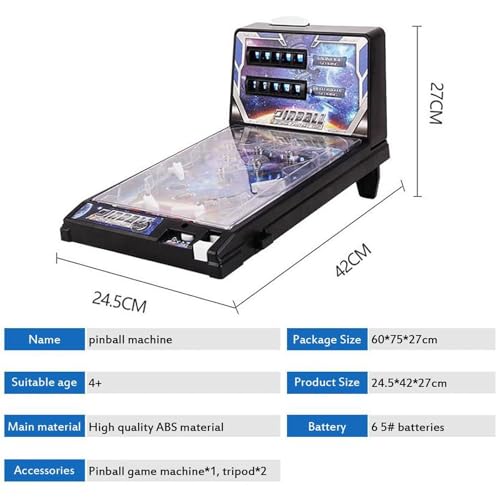PHATM Table Marble Machine - Pinball Games Mini Tabletop Arcade Game Electronic Pinball Machine with Lights Sounds Grandparent Grandkid Bonding Game