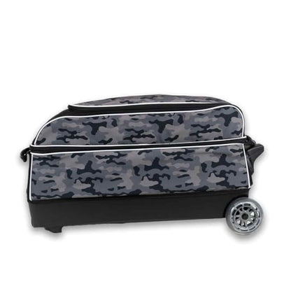 ELITE Basic Triple Roller Black Bowling Bag - 3 Ball Roller, Fits 2 Pairs of Size 15 Shoes, Air Travel-Friendly - color: Grey Camo
